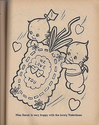 VINTAGE NOS 1962 ADVENTURES OF KEWPIES COLORING BOOK 'NOT COLORED' SAALFIELD PB | #536086848 Vintage Coloring Book Pages, Valentines Designs, Kewpie Art, Kewpie Baby, Cupie Dolls, French Embroidery, Tattoo Practice, Spiderman Coloring, Vintage Coloring Books