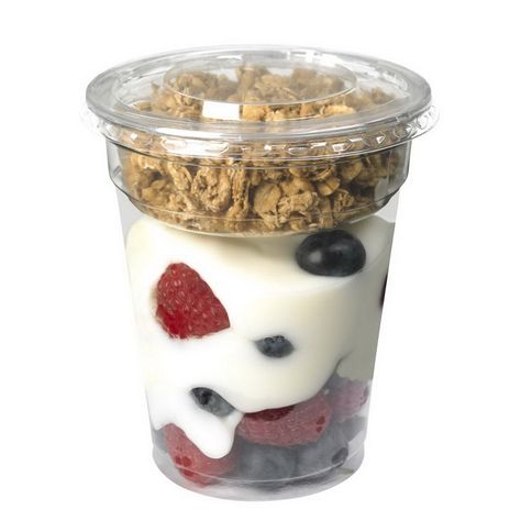 Fruit Parfait Cups, Veggies Breakfast, Yogurt Parfait Cups, Glace Fruit, Veggie Cups, Granola Parfait, Parfait Cups, Yogurt Dressing, Clear Cups