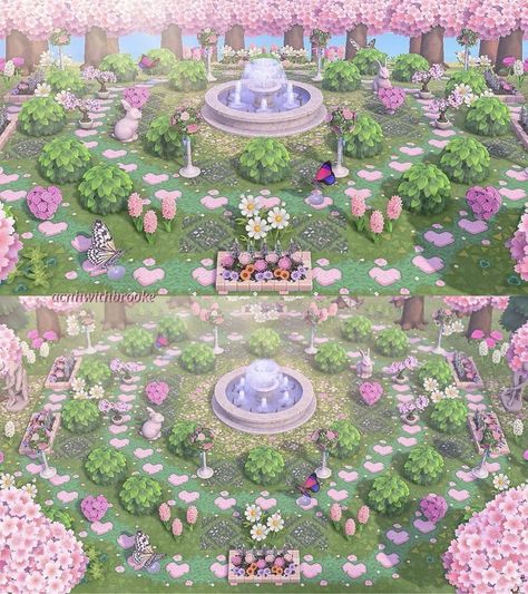 Kawaii Island, Cottage Core Animal Crossing, Fairy Island, Fairy Garden Animals, Motif Acnl, Pink Island, Building Things, Animal Crossing Guide, Under The Water