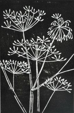 Tutu Top, Relief Printmaking, Linoleum Print, Linocut Printmaking, Cow Parsley, Lino Art, Linocut Art, Print Inspiration, Sgraffito