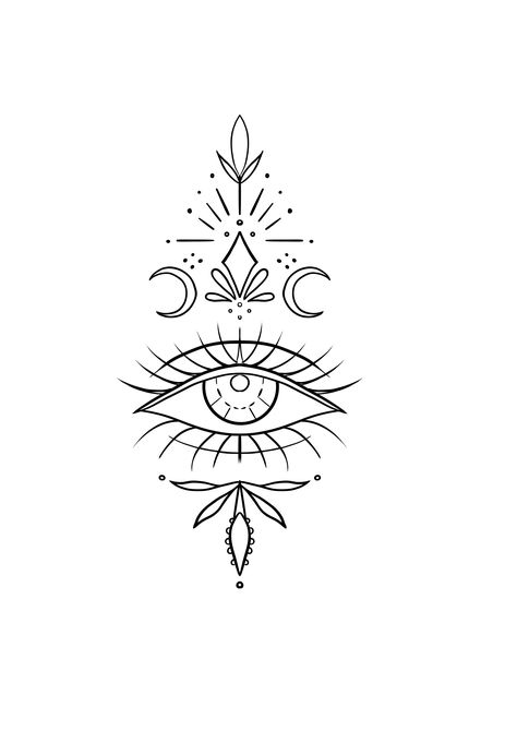 Spiritual Tattoo Designs For Women, Evil Eye Spine Tattoo, Tattoos On Stomach, Portal Tattoo, Third Eye Tattoo, Third Eye Tattoos, Eye Tattoos, Evil Eye Tattoo, Stomach Tattoos