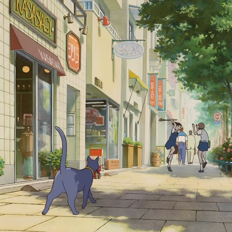 A Cat Returns, The Cats Return Wallpaper, Beige Studio Ghibli, When The Cat Returns, The Cat Returns Aesthetic, The Cat Returns Wallpaper, Studio Ghibli Widget, The Cats Return, Ghibli Widget