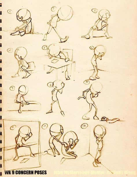 Various poses showing concern http://johnmcmurrough.blogspot.com Exaggerated Cartoon Poses, Character Gesture, Animation Mentor, Figure Drawing Practice, Body Gestures, Cartoon Model, Cartoon Body, Art Of Animation, Art Beat