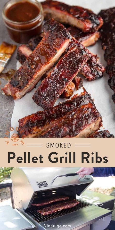 Pellet Grill Ribs are tender and can be made using many methods. This recipe leverages the low smoke setting of our MAK Two Star-General Grill (pellet smoker) combined with a Kansas City Style Ribs finish, without any wrapping needed. Smoked Pork Spare Ribs In Pellet Smoker, Pellet Grill Ribs, Kansas City Ribs, Pitboss Recipes, Smoked Ribs In Pellet Smoker Pit Boss, Grill Ribs, Smoked Spare Ribs In Electric Smoker, Smoked Spare Ribs Pellet Grill, Bacon Wrapped Corn