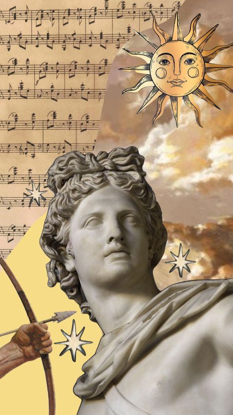 Apollo #greekgods #sun #apollo #godofmusic #yellow Gods Timing Is Perfect Wallpaper, Phoebus Apollo, Myth Tattoo, Apollo Core, Apollo Mythology, Apollo And Hyacinth, Egypt Wallpaper, Aesthetic Greek, Apollo Aesthetic