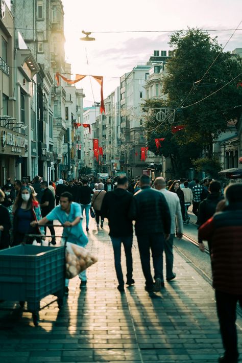 A Busy Street in the City · Free Stock Photo Public Reference, Busy City Street, Turkish Flag, Busy Street, People Walking, Busy City, Street Scenes, City Life, Free Stock Photos