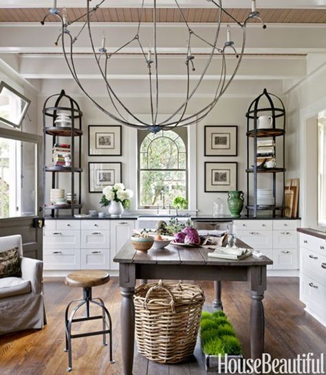 Modern French Country Kitchen, No Upper Cabinets, Modern French Country, Ikea Kitchen Cabinets, French Country Kitchens, Elegant Country, French Country Kitchen, French Kitchen, Kitchen Tops