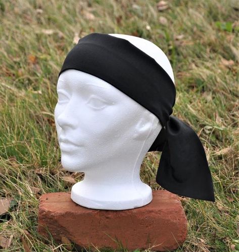 Pirate Head Scarf, Black Head Scarf, Pirate Headband, Ghost Pirate, Cotton Head Scarf, Musical Costumes, Captain Costume, Black Pirate, Pirate Bandana