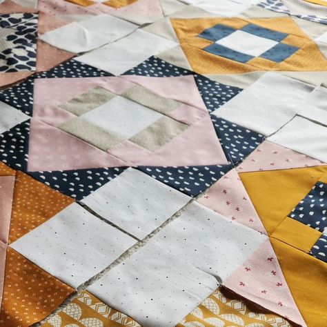 Stacked Fabric Company on Instagram: "Dusting off the old Meadowland Quilt pattern by @thencamejune 🤎 I haven't made one of these in a while and I'm SO happy I chose to create this one. It's fast, fun and easy to put together!

You can find the new Maine Sunset Bundle and Quilt Kit on the website now!

#stackedfabriccompany #saskatchewan #onlinefabricstore #fatquarterbundle #meadowlandquilt #thencamejunepatterns" Meadowland Quilt, Fat Quarter Bundles, Quilt Kit, Fabric Stores Online, Scrap Quilts, Quilt Pattern, Put Together, Choose Me, So Happy