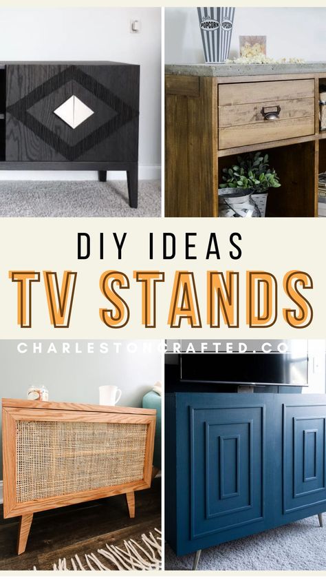 Diy Tv Cabinet Makeover, Refurbished Tv Stand Diy, How To Make Tv Stand, Repurposed Tv Stand Ideas, Diy Tall Tv Stand Ideas, Diy Small Tv Stand Ideas, Dresser Converted To Tv Stand, Boho Entertainment Center Ideas, Diy Entertainment Unit