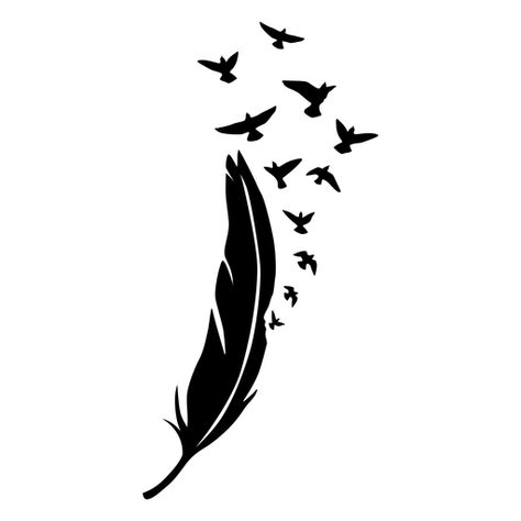 Black feather with birds #AD , #Sponsored, #Paid, #birds, #feather, #Black Tetoo Png, Pixellab Png, Tattoo Designs Png, Birds Tattoo Design, Png Tattoo, Feather Png, Birds Png, Tattoo Feather, Feather With Birds Tattoo