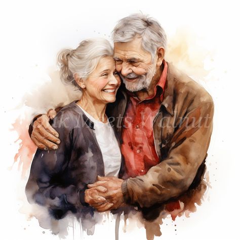 Elderly Couple Photography, Old Couples In Love, Couple Sitting On Bench, Old Couple In Love, Paar Illustration, Vieux Couples, Romance Covers Art, Couple Clipart, Love Clipart