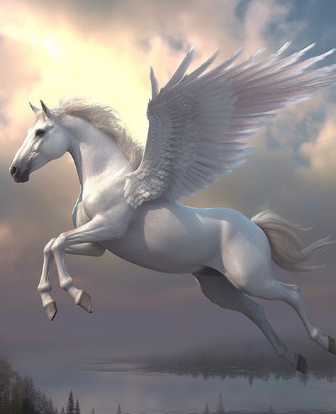 White Horse Aesthetic, Pegasus Aesthetic, Fantasy Pegasus, Flying Pegasus, White Pegasus, Greek Monsters, Pegasus Art, Abstract Horse Art, Contrast Art