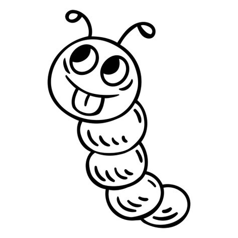 Silly caterpillar line art PNG Design Worms Drawing Cute, Worm Drawing Cute, Worm Background, Cartoon Worm Drawing, Worm Drawing, Background Sea, Worm Meme Funny, Design Line, Cricut Joy