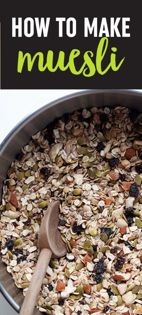 Muesli Recipe, Healthy Cereal, Summer Breakfast, Simple Breakfast, Homemade Muesli, Healthy Breakfast Recipes, Clean Eating Snacks, Easy Breakfast, Sin Gluten