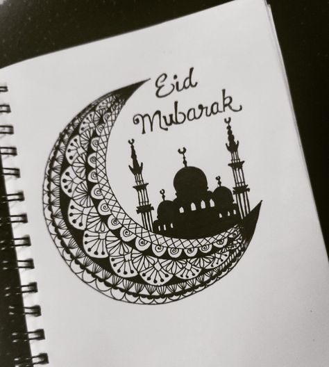 Eid Doodle Art, Eid Mubarak Journal Ideas, Eid Canvas Painting, Eid Painting Ideas, Eid Mubarak Drawing Art, Eid Drawing Ideas, Eid Mubarak Painting, Eid Sketch, Ramadan Canvas