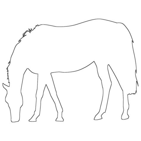 Horse Eating Outline - Simple Horse Line Drawing Horse Line Drawing, Easy Horse Drawing, Horse Eating, Horse Outline, Black And White Horse, Horse Riding Aesthetic, Horse Quilt, A Coloring Page, Horse Coloring Pages