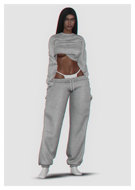 🥵 Comfy Hottie Set 🥵 | Patreon Sims 4 Cc Sweatpants Patreon, Sims 4 Two Piece Set, Sagging Pants, Cc Sims4, Cc Clothes, Gta Rp, Sims 4 Expansions, Baggy Sweatpants, Comfy Sets