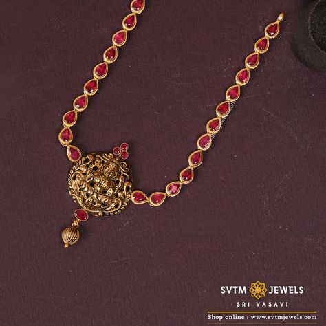 Be attractive by wearing this 22kt yellow gold long necklace studded with Ruby stones. Light Weight Ruby Necklace, Antique Ruby Necklace, Ruby Necklace Indian Gold, Ruby Necklace Indian, Ruby Stone Necklace, Ruby Necklace Designs, Gold Ruby Necklace, Ruby Jewelry Necklaces, Temple Jewellery Earrings