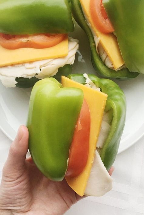 Bell Pepper Sandwich, Stuffed Pepper Recipes, The Wedding Nutritionist, Wedding Nutritionist, Green Pepper Recipes, Sandwich Vegetarian, Sandwich Cream, Pepper Sandwich, Pepper Recipes