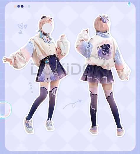 Kokomi Inspired Outfits, Genshin Impact Sangonomiya Kokomi, Kokomi Cosplay, Anime Suit, Belt Bow, Sangonomiya Kokomi, Bow Choker, Artistic Ideas, Purple Coat