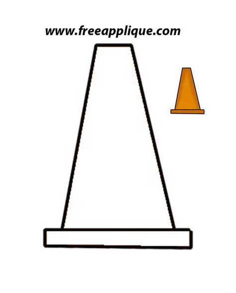 Construction Cone Name Craft, Construction Cone Template, Construction Cones Printable, Construction Cone Craft, Cone Template, Cone Pattern, Toddler Projects, Planes Trains And Automobiles, 2nd Birthday Party For Boys