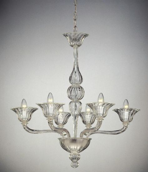 Venetian Chandelier, Clear Glass Chandelier, Chandelier Glass, Glass Chandeliers, Blown Glass Chandelier, Foyer Chandelier, Glass Mirrors, Luxury Tableware, Crystal Chandelier Lighting