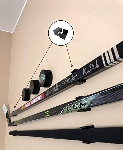 Boys Hockey Bedroom, Hockey Bedroom, Ice Hockey Sticks, Boys Hockey, Hockey Sticks, Hanger Wall, Wall Mounts, Sport Hockey, Hockey Stick