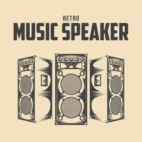 Speaker Illustration Art, Retro Music Illustration, Speakers Illustrations, Stereo Illustration, Music Drawing Ideas, Speaker Drawing, Speaker Vector, Concert Speakers, Speaker Illustration