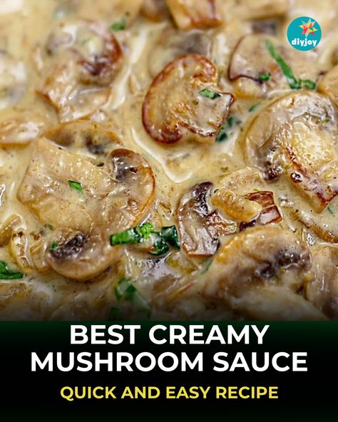 This quick and easy creamy mushroom sauce is thick, rich, and delicious. Serve it with burgers, steaks, pasta, or chicken. Easy Mushroom Sauce For Chicken, Mushroom Burger Sauce, Olive Garden Mushroom Sauce, Mushroom Sauce For Pasta, Mushroom Sauce For Burgers, Mushroom Cream Sauce Pasta, Mushroom Sauce Pasta, Chicken And Mushroom Sauce, Creamy Mushroom Sauce Recipe