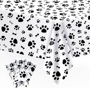 Dog Themed Birthday, Dog Themed Birthday Party, Puppy Paw Prints, Pet Paw Print, Patrol Party, Paw Patrol Party, Dog Birthday Party, Party Table Cloth, Puppy Paws