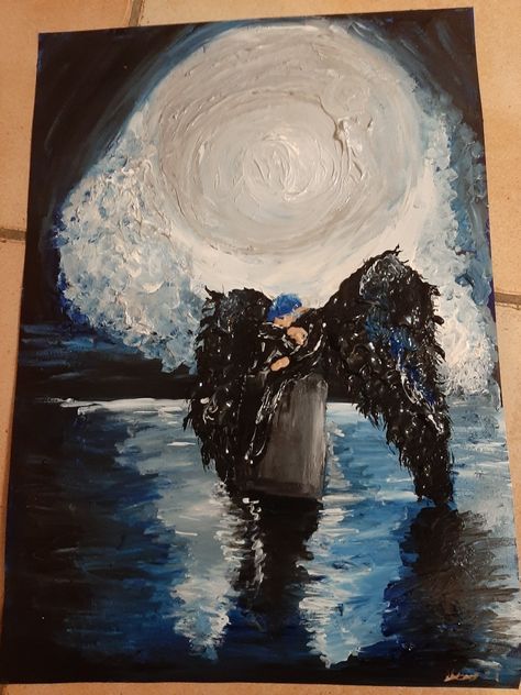 Acrylic painting Park Jimin Black Swan, Bts Black Swan, Swan Drawing, Jimin Black, Swan Painting, Swans Art, Bts Things, Kpop Art, Bts Park Jimin