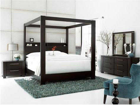 Lacquer Craft USA Metropolitan 8300 Queen Canopy Bed - Great American Home Store - Canopy Bed Memphis, TN, Southaven, MS #casual #poster #bed #shopgahs Apartment Expenses, Black Canopy Bed, Canopy Bedroom Sets, Wood Canopy Bed, Queen Canopy Bed, Metal Canopy Bed, Wood Canopy, Canopy Bed Frame, Wooden Canopy