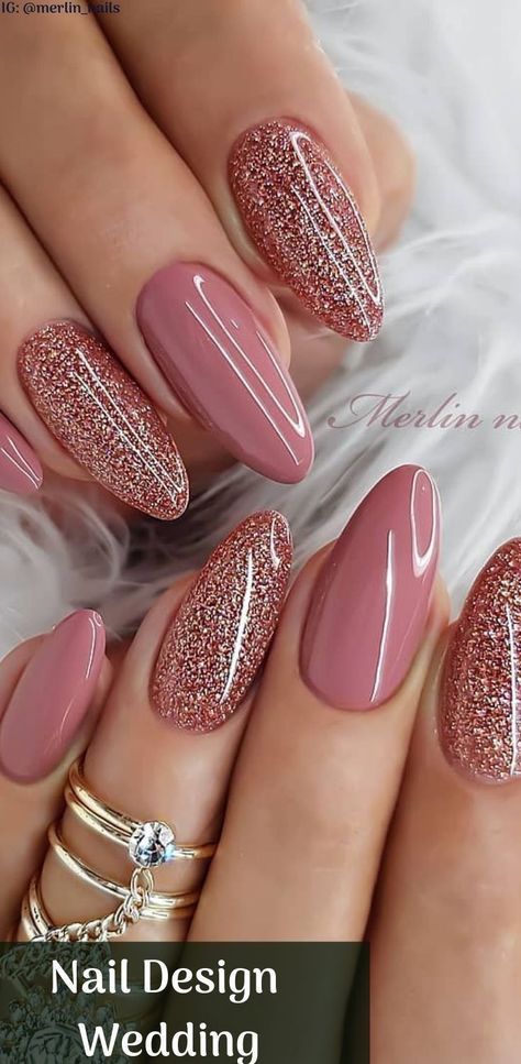 Diy Wedding Nails, 30 Nails, Wedding Nails Glitter, Nagellack Trends, Pretty Nail Art Designs, Crazy Nails, Wedding Nails Design, Design Nails, Nail Art Wedding