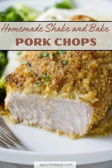 This homemade shake and bake pork chop recipe should be a mainstay in your dinner rotation! Shake And Bake Pork Chops, Bake Pork Chops, Shake And Bake Pork, Homemade Shake And Bake, Roast Pork Chops, Apple Pork Tenderloin, Shake And Bake, Pork Chop Recipe, Tender Pork Chops