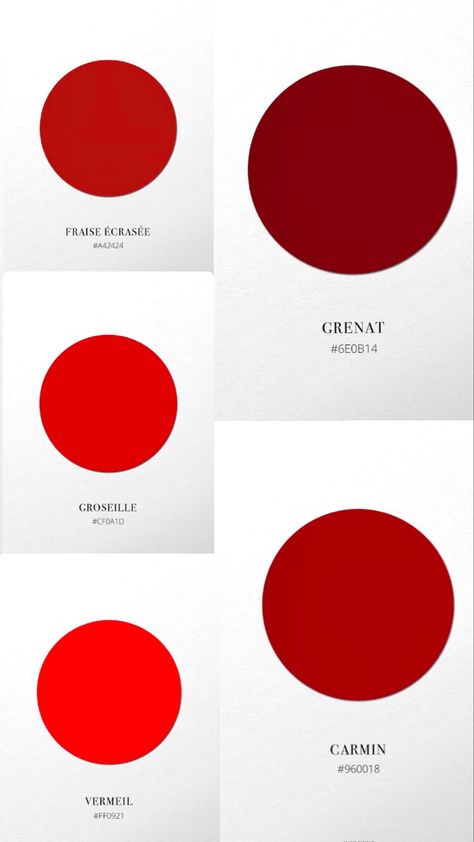 Red White Palette, Burgundy Branding, Chinese Color Palette, Red Color Pallets, Red Pantone, Red Room Decor, Red Branding, Types Of Red, Hex Color Palette