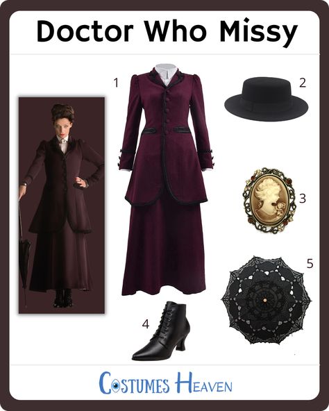 Dr Who Costume Female, Doctor Who Cosplay Ideas, Missy Doctor Who, 10th Doctor Cosplay, Doctor Who Halloween Costumes, Doctor Who Dress, Dr Who Costume, Doctor Who Birthday, Doctor Who Costumes