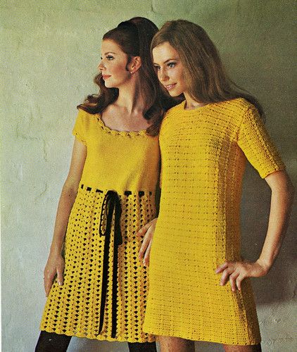 Barbie Dress Up Games, Tricotin Long, Vintage Crochet Dresses, Vintage Crochet Patterns, Yellow Dresses, Crochet Vintage, Clothing Patterns Free, Crochet Baby Dress, Crochet Dress Pattern