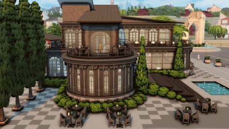 Sims 4 Winery, Sims 4 Fancy Restaurant, Sims 4 Wine Cellar, Sims 4 Ideas, 5 Star Restaurant, Sims 4 House Ideas, Sims 4 Interior, Ts4 Lots, Sims Aesthetic