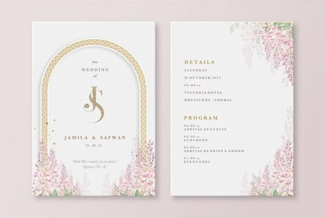 Islamic floral wedding invitation with p... | Premium Psd #Freepik #psd #wedding-invitation-invitation-card #minimalist-wedding #minimalist-invitation Wedding Invitation Details Card, Wedding Invitation Posters, Beige Wedding, White Wedding Invitations, Green Wedding Invitations, Islamic Wedding, Minimalist Wedding Invitations, Future Wedding Plans, Luxury Wedding Invitations