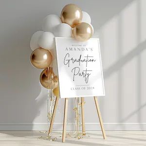 Graduation Party Welcome Sign, Minimalist Graduation Party Sign, Class of 2024 Graduation Party Decorations, Custom Graduation Party Sign - Etsy Graduation College Party, Grad Signs Ideas, Msw Graduation Party Ideas, Graduation Ideas Decorations, Graduation Poster Ideas Diy Signs, Ucla Graduation Party Ideas, Lounge Party Ideas Decor, Welcome Sign For Graduation Party, Welcome To Graduation Party Sign