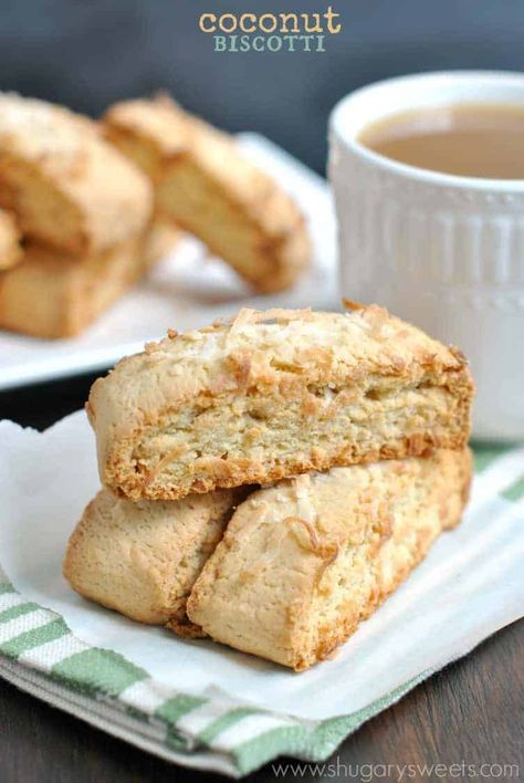 Coconut Biscotti Coconut Biscotti Recipe, Coconut Biscotti, Shugary Sweets, Biscotti Cookies, Dessert Aux Fruits, Biscotti Recipe, Italian Cookies, Crumpets, Coconut Recipes