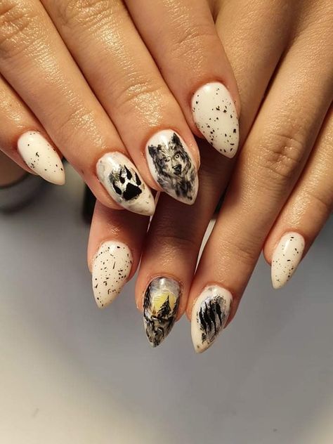 Crazy Nail Designs, Nails Love, Moon Nails, Winter Nails Acrylic, Claw Nails, Animal Nails, Pretty Nail Art Designs, Crazy Nails, Round Nails