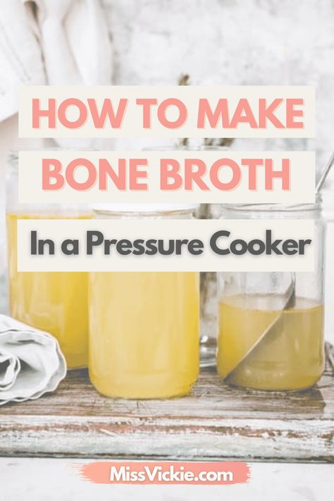 How To Make Bone Broth In A Pressure Cooker via @missvickiecom Broth Instant Pot, Bone Broth Instant Pot, Make Bone Broth, Baby Recipe, Recipe Instant Pot, Homemade Bone Broth, Pork Broth, Bone Broth Recipe, Instant Pot Recipe