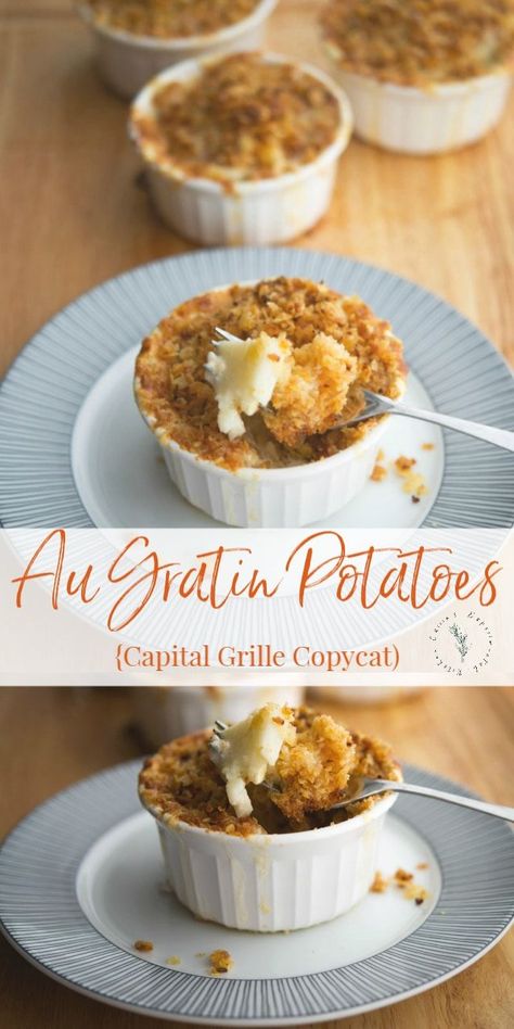 Do you love the Capital Grille's Au Gratin Potatoes as much as my family does? Learn how you can make this cheesy side dish at home. #potatoes #thecapitalgrille #copycatrecipe #augratin Starchy Sides, Capital Grille, Recipes Potatoes, Au Gratin Potatoes, Veggie Side Dish Recipes, Gratin Potatoes, Delicious Sides, Restaurant Copycat, Christmas Side