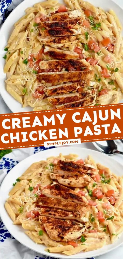 Cajun Steak Pasta, Chicken Pasta Creamy, Creamy Cajun Chicken Pasta, Grilled Chicken Pasta, Creamy Cajun Chicken, Cajun Chicken Pasta Recipes, Cajun Chicken Alfredo, Holy Cannoli, Resep Pasta