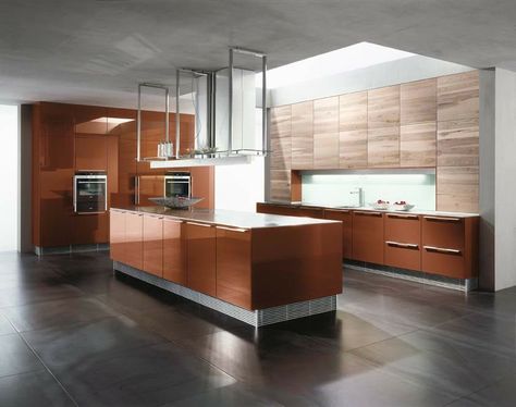 Copper White And Copper Kitchen, Contemporary Kitchen Design Luxury, Cabinet Hardware Colors, Copper Kitchen Accessories, Terrace Kitchen, Copper Kitchen Sink, German Kitchen, Kitchen Door Handles, Contemporary Kitchen Design