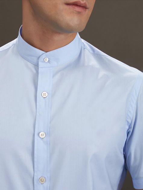 Collar Ideas, Shanghai Tang, Banded Collar Shirts, Mandarin Collar Shirt, Collar Shirt Men, School Dresses, Men Shirt, Men Shirt Style, Collar Designs