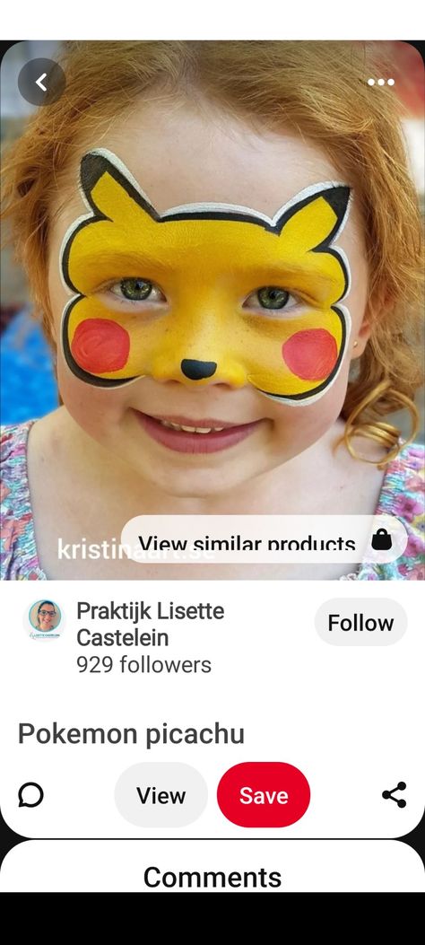 Pikachu Face Paint Easy, Pikachu Face Paint, Pokemon Kids Craft, Pokemon Makeup, Pokemon Faces, Easy Face Painting Designs, Pokemon Charmander, Pokemon Birthday Party, Face Painting Easy