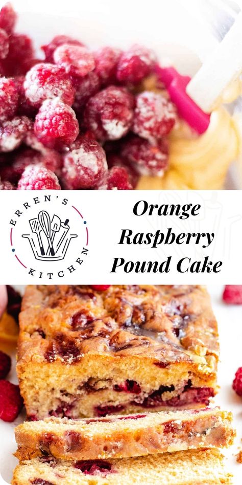 This wonderful Orange Raspberry Pound Cake recipe makes a tangy, sweet treat that just screams sunshine. Perfect for any occasion. Raspberry Quick Bread, Raspberry Pound Cake, Orange Pound Cake Recipe, Mixed Berry Muffins, Orange Bread Recipe, Raspberry Cake Recipes, Raspberry Bread, Orange Pound Cake, Cake By The Ocean